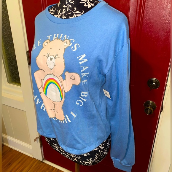 Care Bears Cropped Sweatshirt Crop Top “Little Things Make Big Things Happen” - Picture 2 of 9